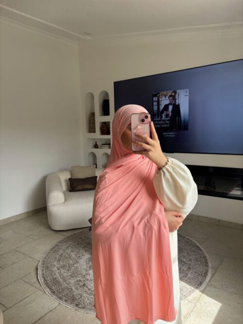 jersey premium ondulée - rose pastel